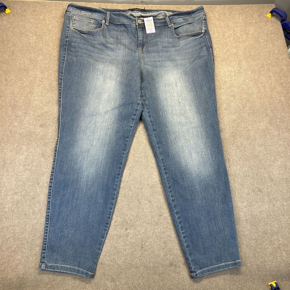 Torrid Premium Jeans Women's 28 Reg Blue Stretch Luxe Skinny Indigo Sun 31" NEW